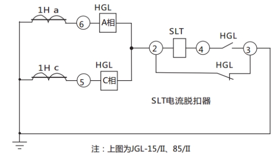 JGL-11/Ⅱ二相靜態(tài)反時限過流繼電器典型應用接線圖